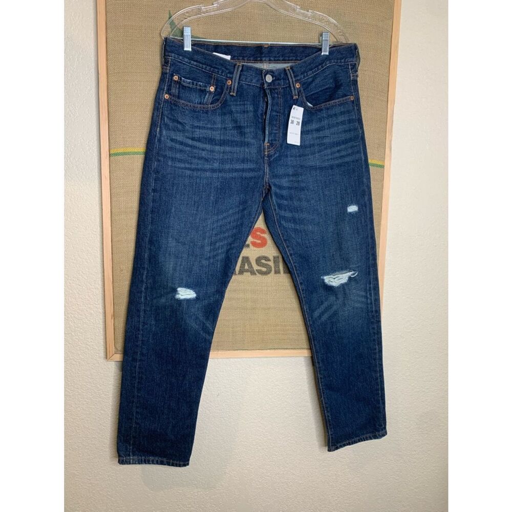 Levi's Dark Blue Distressed Women's Cropped Jeans